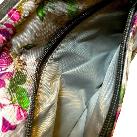 Jansport Gray and Pink Backpack Floral Design - Picture 7 of 8